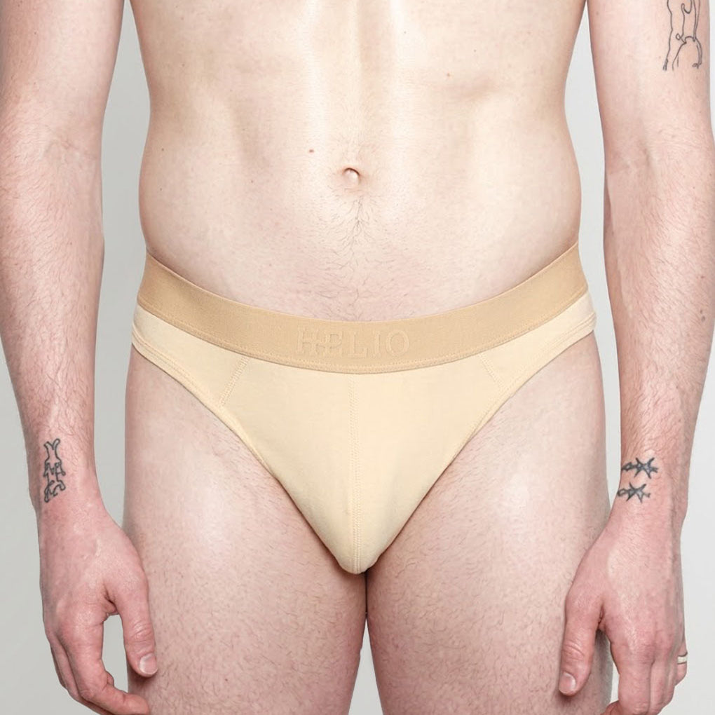 Helio Artemis Brief Sandstone - men's luxury nylon brief underwear, front view