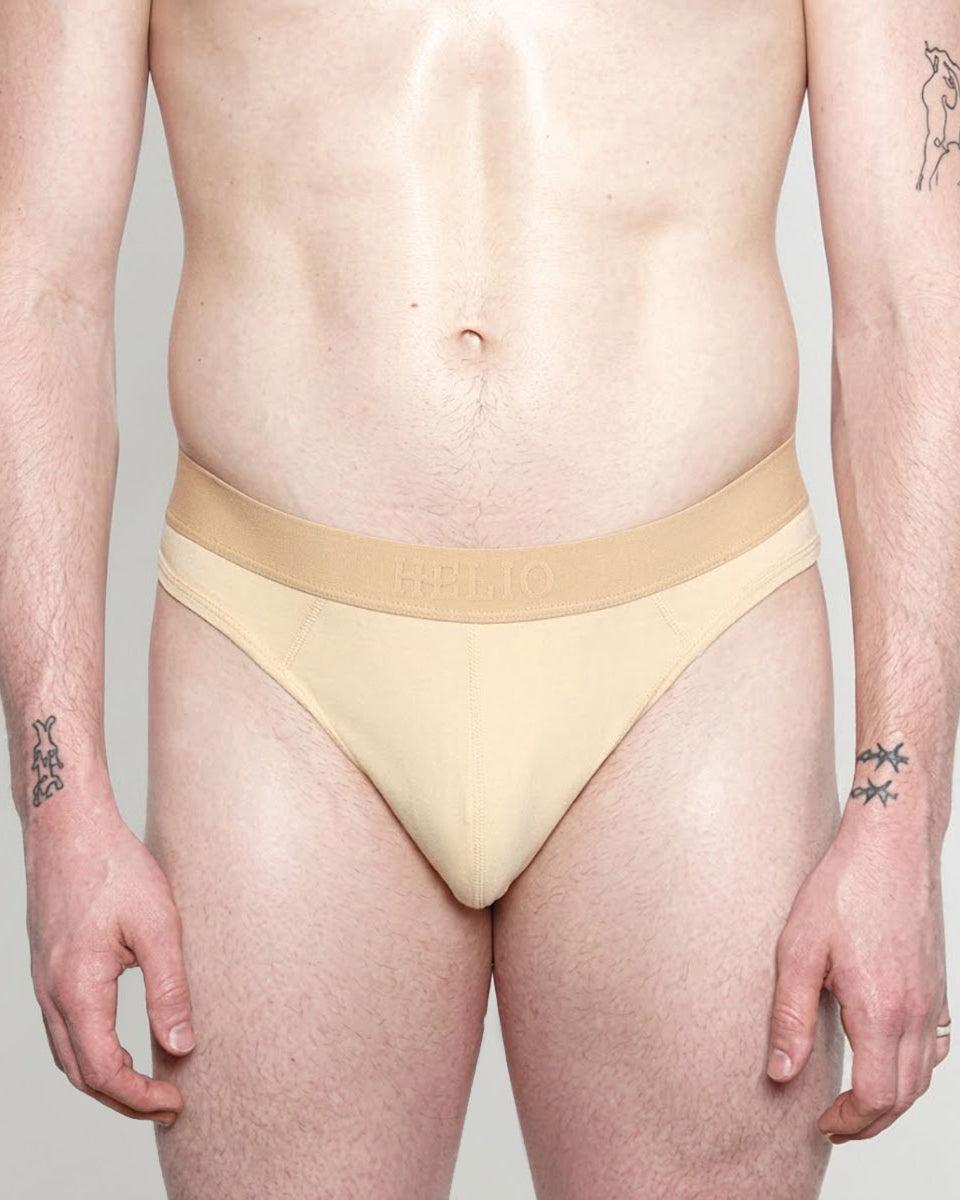 Helio Artemis Brief Sandstone - men's luxury nylon brief underwear, front view