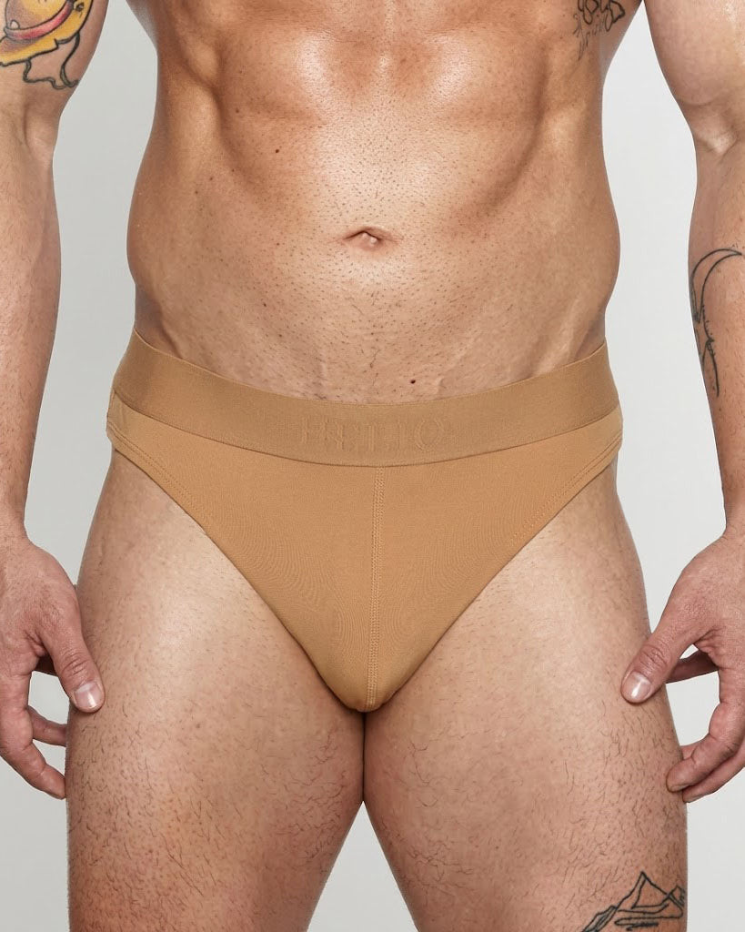Helio Artemis Brief Terra - men's luxury nylon brief underwear, front view