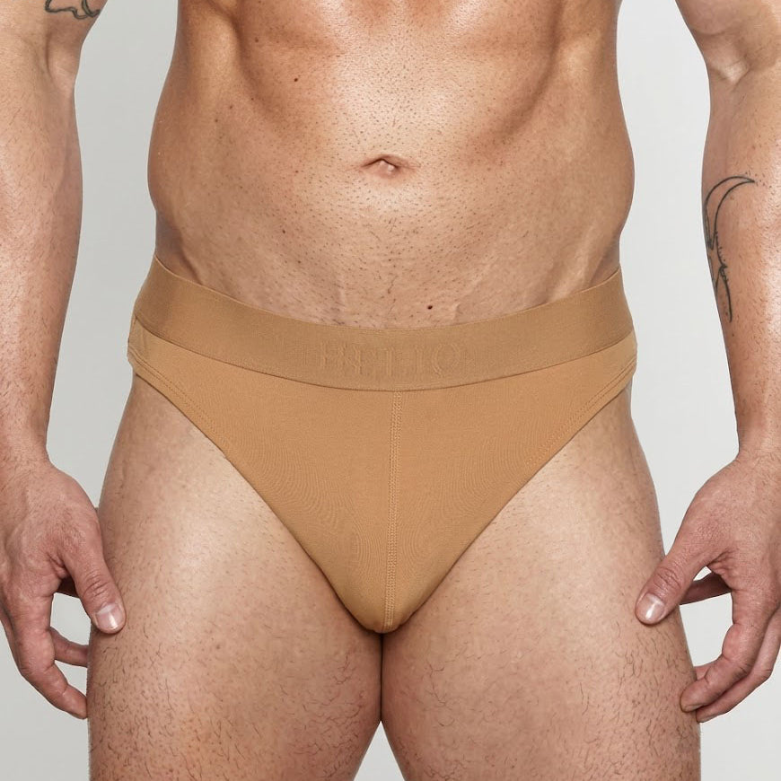Helio Artemis Brief Terra - men's luxury nylon brief underwear, front view