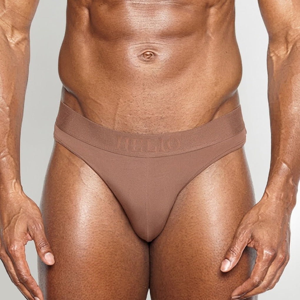 Helio Artemis Brief Umber - men's luxury nylon brief underwear, front view