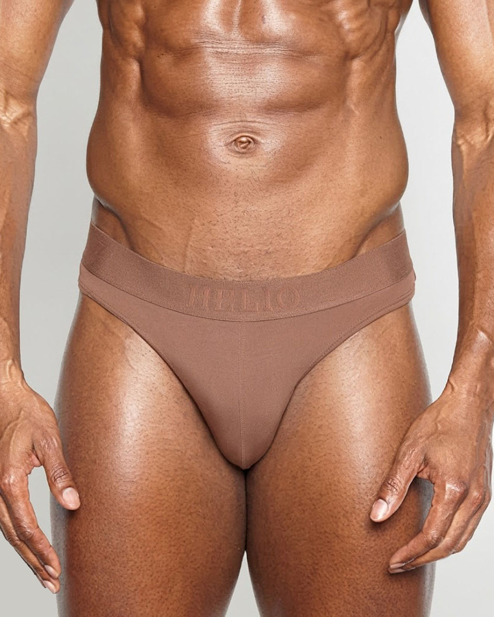 Helio Artemis Brief Umber - men's luxury nylon brief underwear, front view