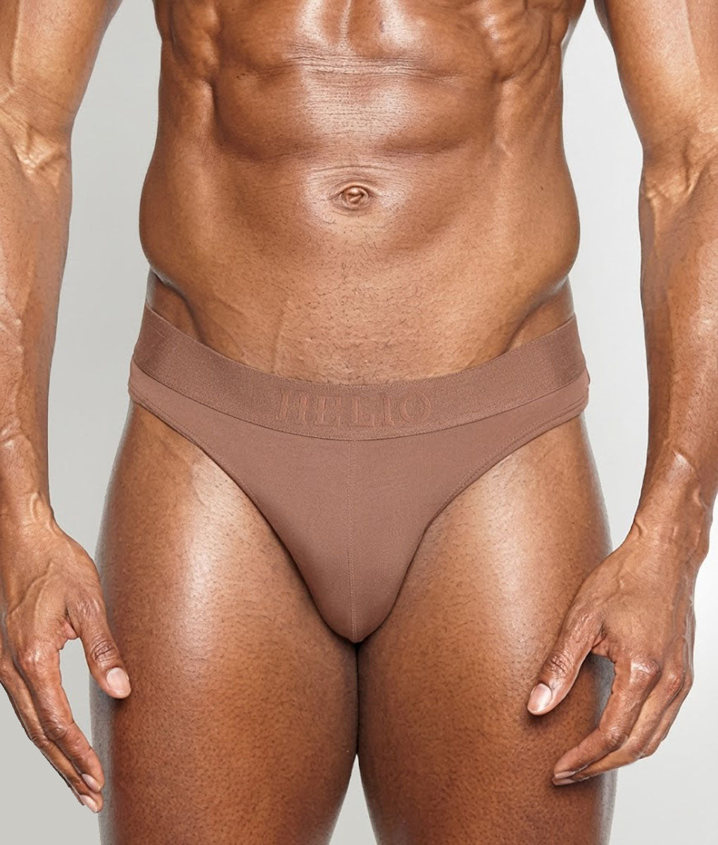 Helio Artemis Brief Umber - men's luxury nylon brief underwear, front view
