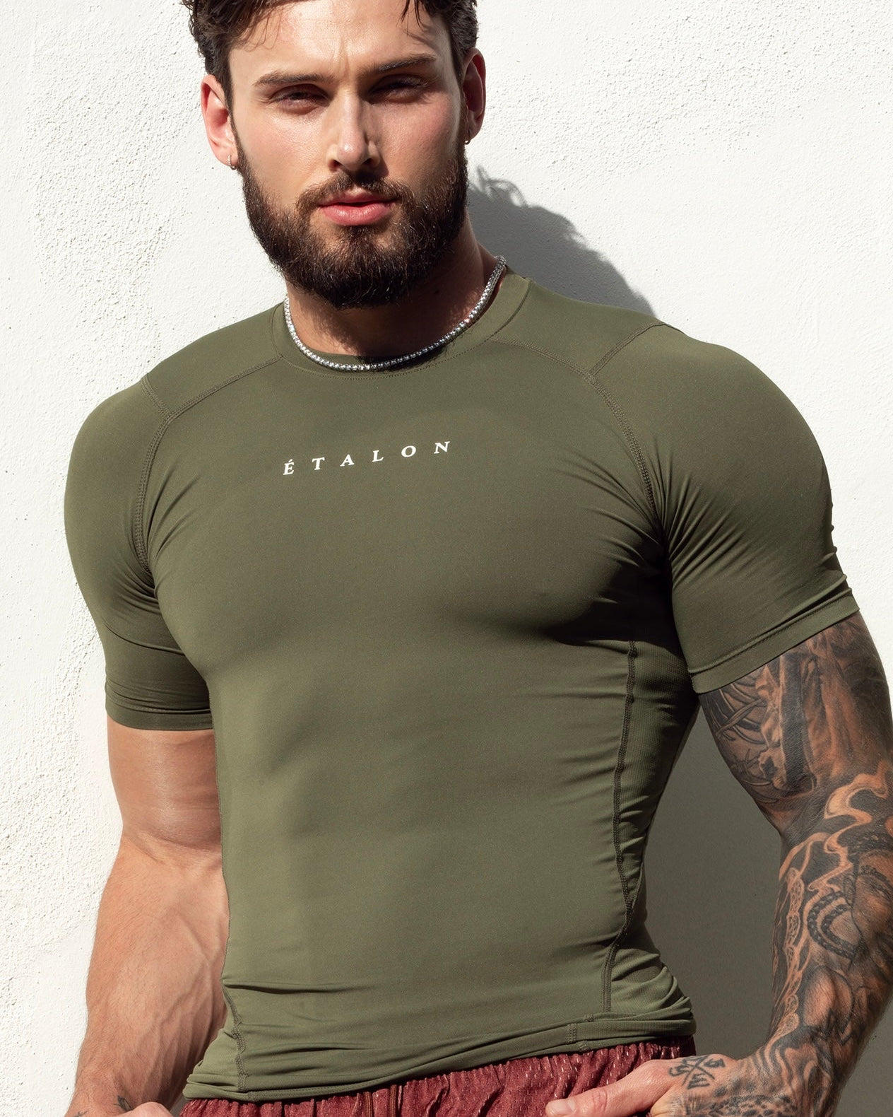 Etalon Signature Compression Shirt Olive - men's compression shirt, side view