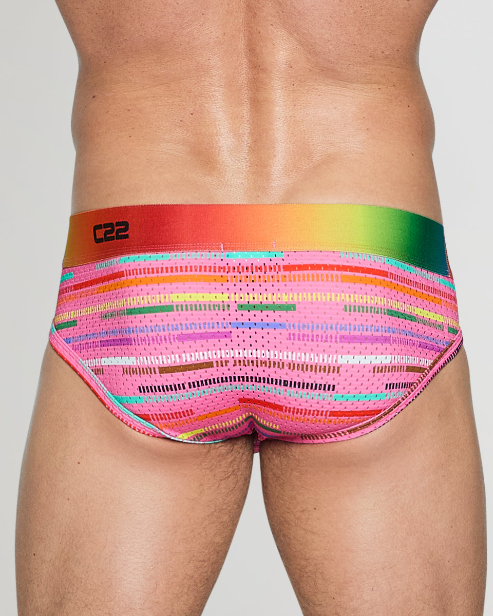 CODE 22 Pride Mesh Brief Pink