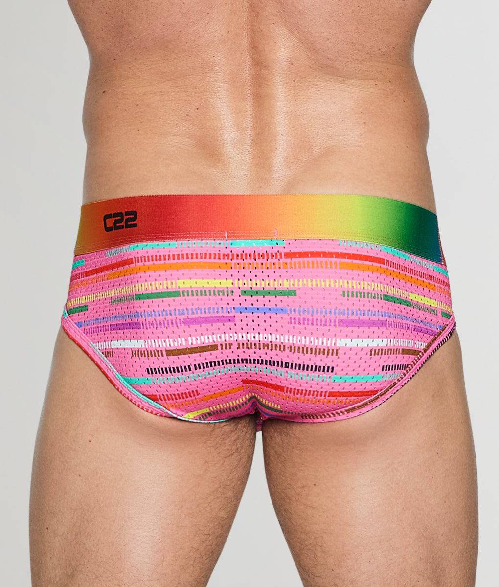 CODE 22 Pride Mesh Brief Pink