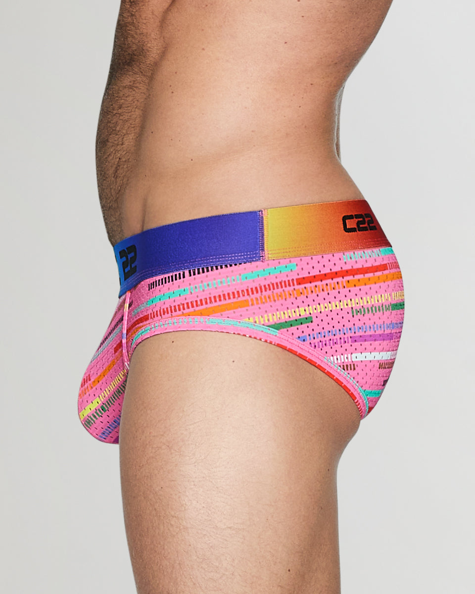 CODE 22 Pride Mesh Brief Pink