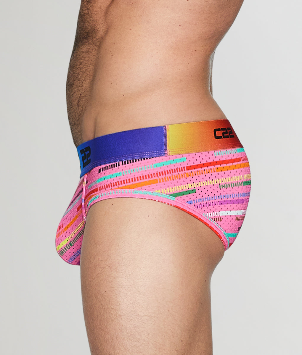 CODE 22 Pride Mesh Brief Pink