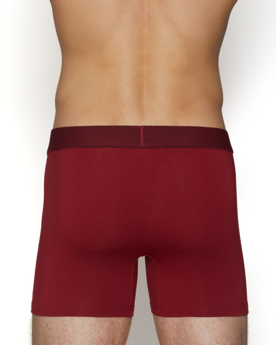 Wood Boxer Brief with Fly Burgundy-red