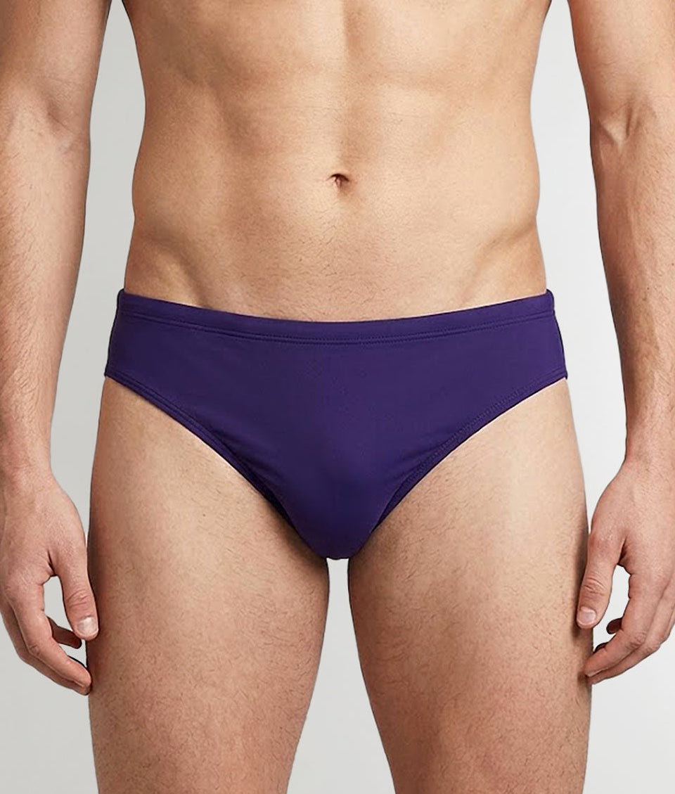 Sean & Val Classic Brief Indigo — men's quick-dry swim brief, product flat lay