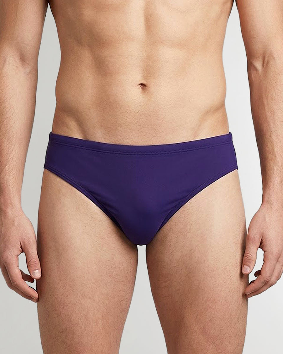 Sean & Val Classic Brief Indigo — men's quick-dry swim brief, product flat lay