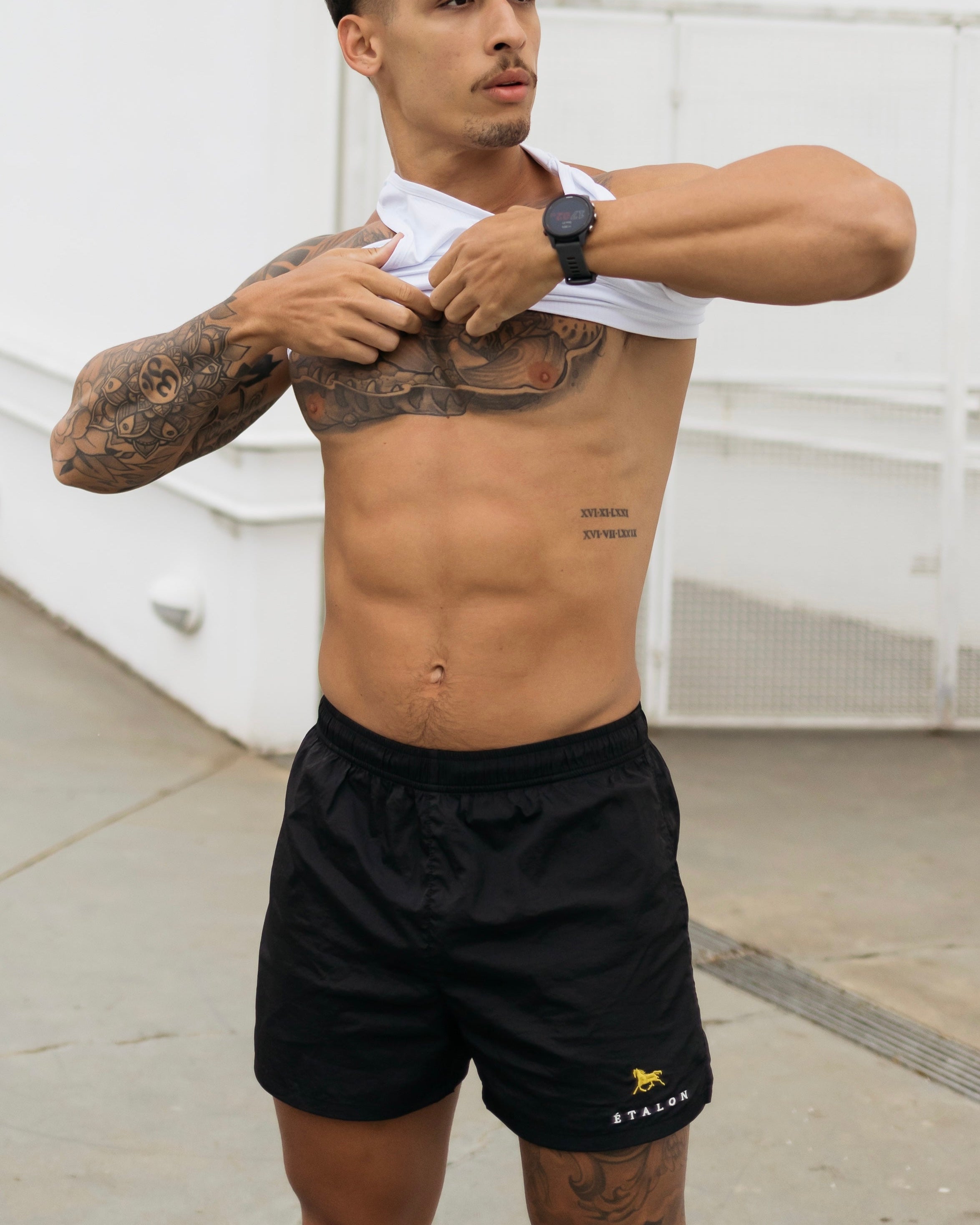 Etalon men's nylon shorts full length product shot