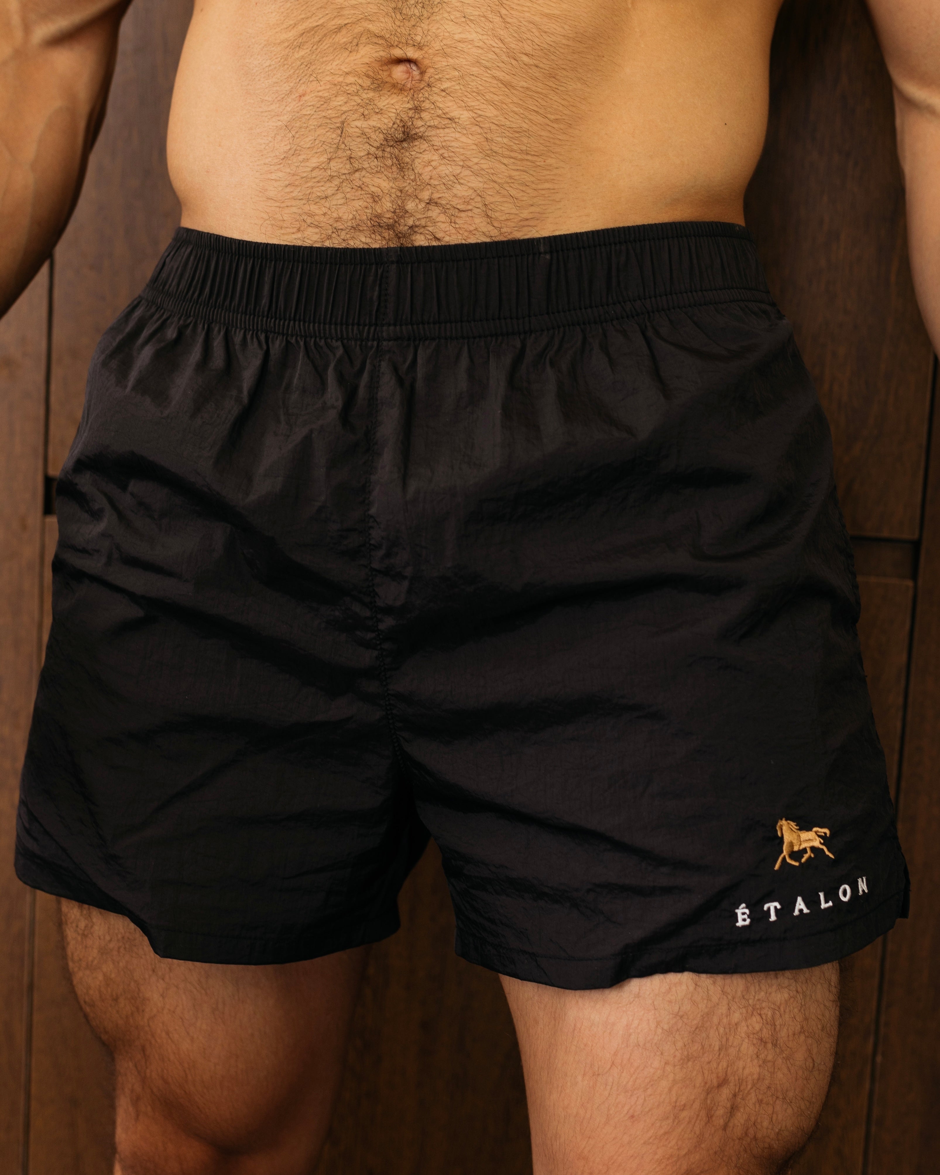 Etalon Golden Stallion men's athletic performance shorts in nylon — front view