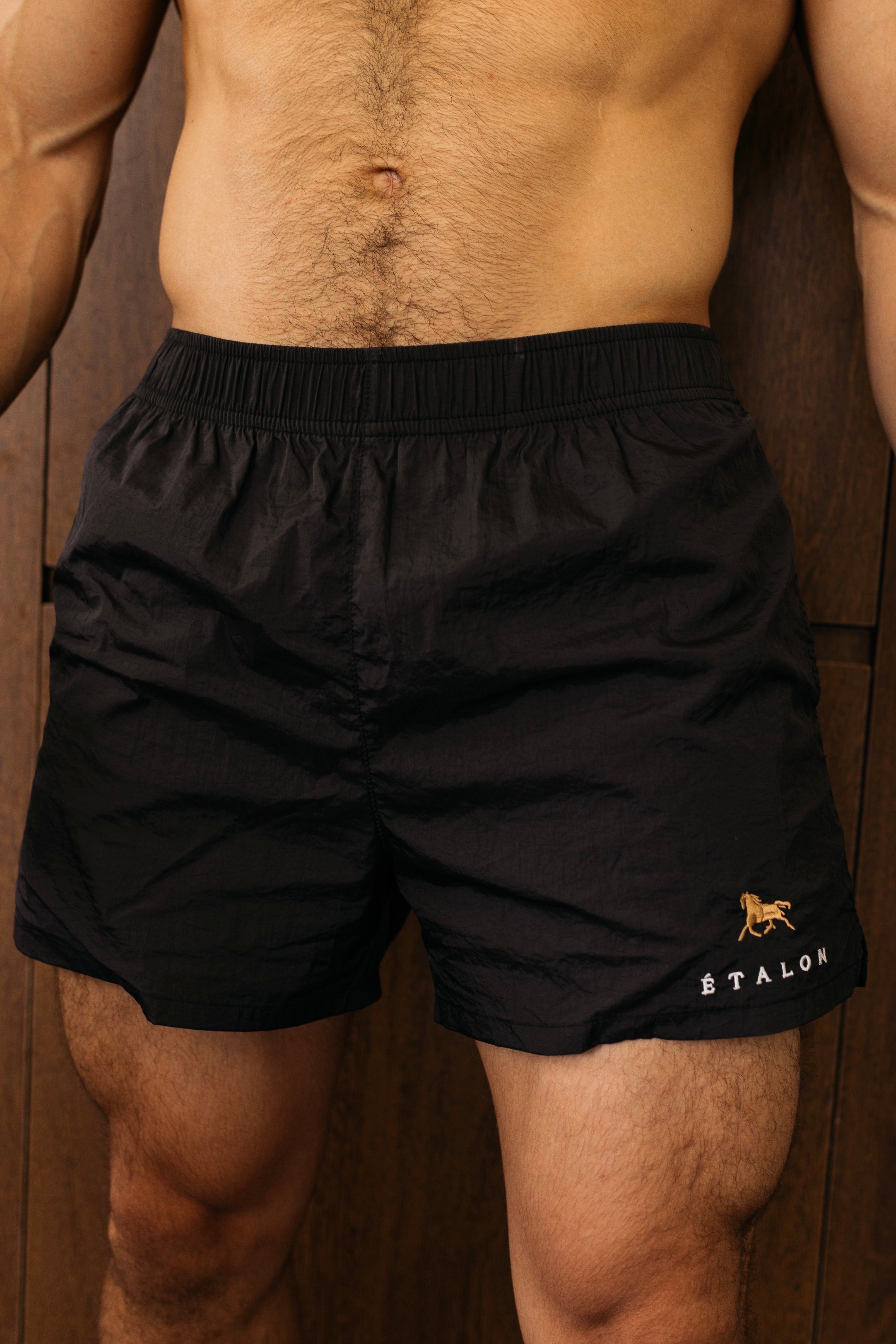 Etalon Golden Stallion men's athletic performance shorts in nylon — front view