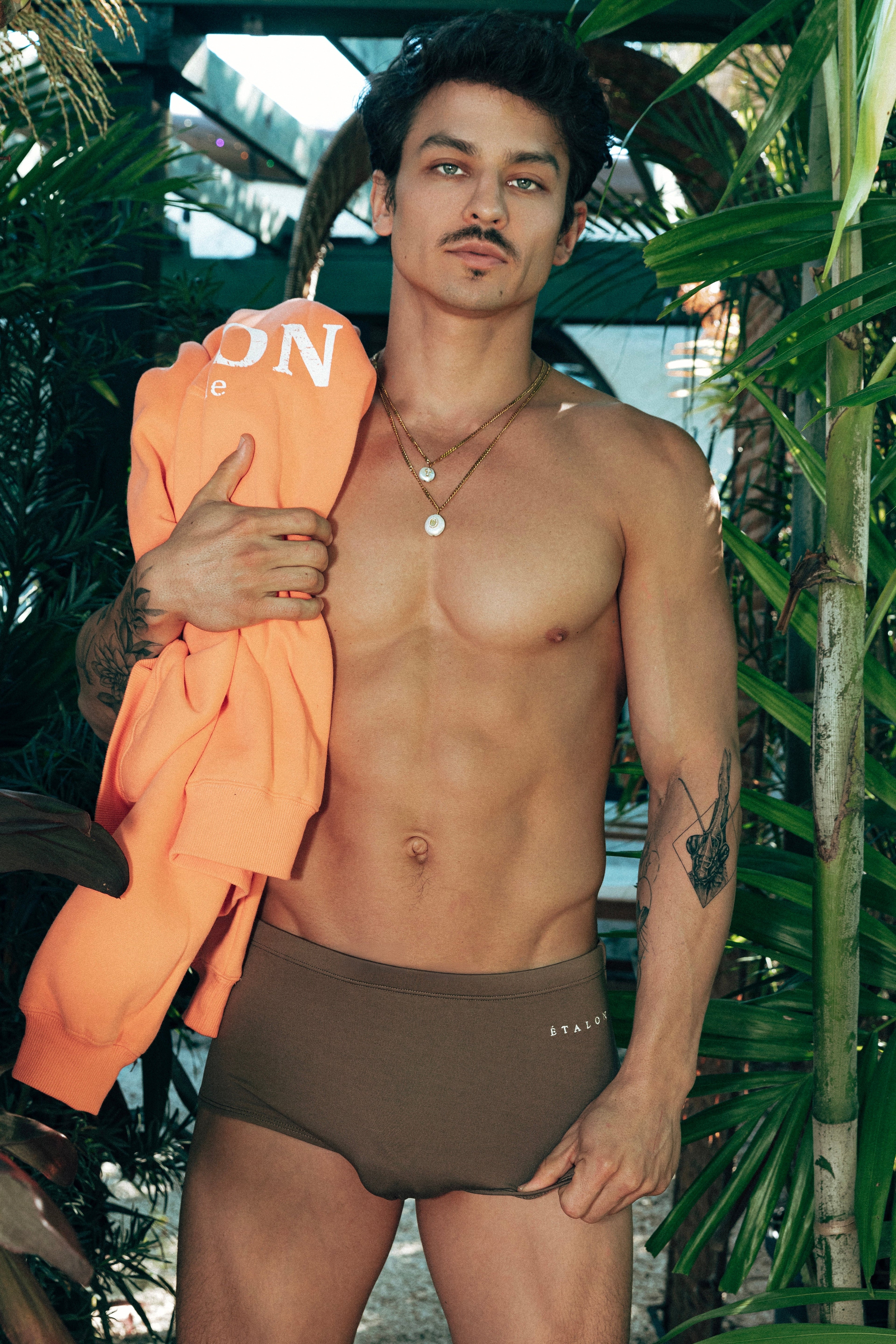 Étalon Brown Swim Sunga - men's Brazilian swim brief front view
