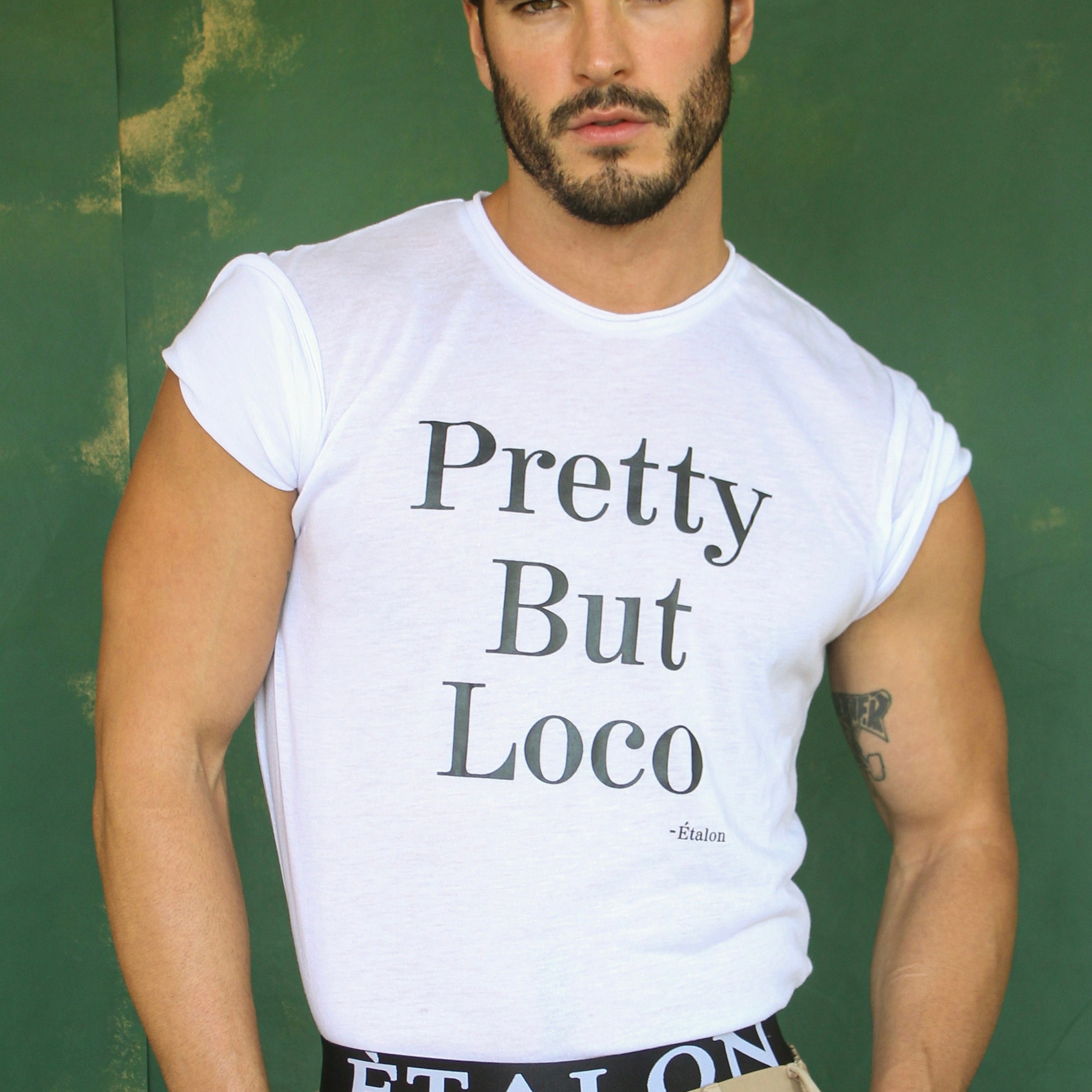 Etalon Pretty But Loco Tee - men's graphic tee body-skimming fit, front view