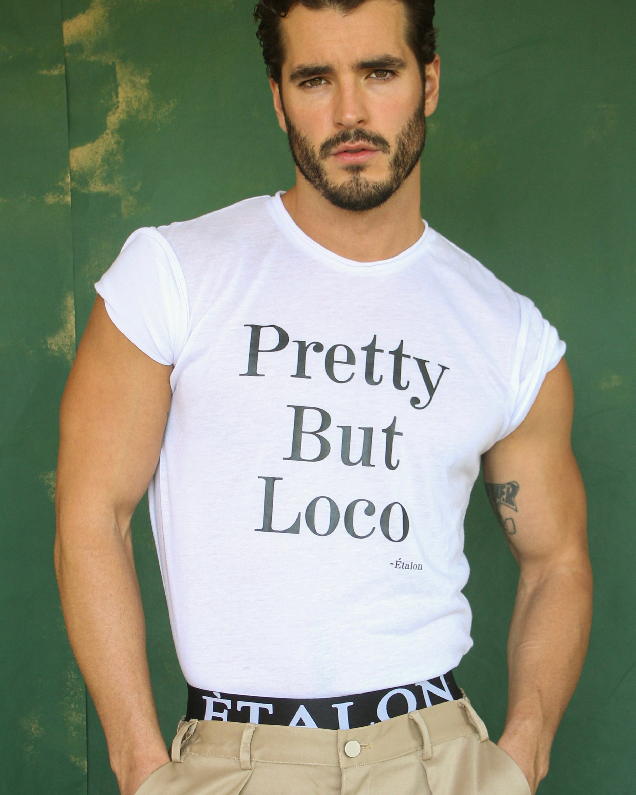 Etalon Pretty But Loco Tee - men's graphic tee body-skimming fit, front view