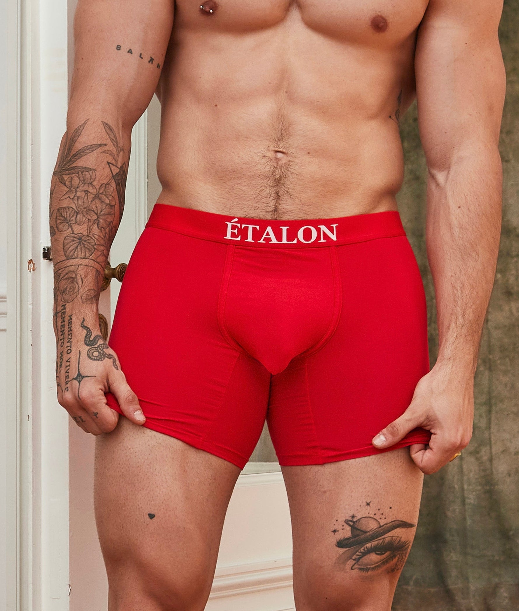 Étalon Signature Boxer Brief - mens boxer briefs contrasting logo waistband, front view