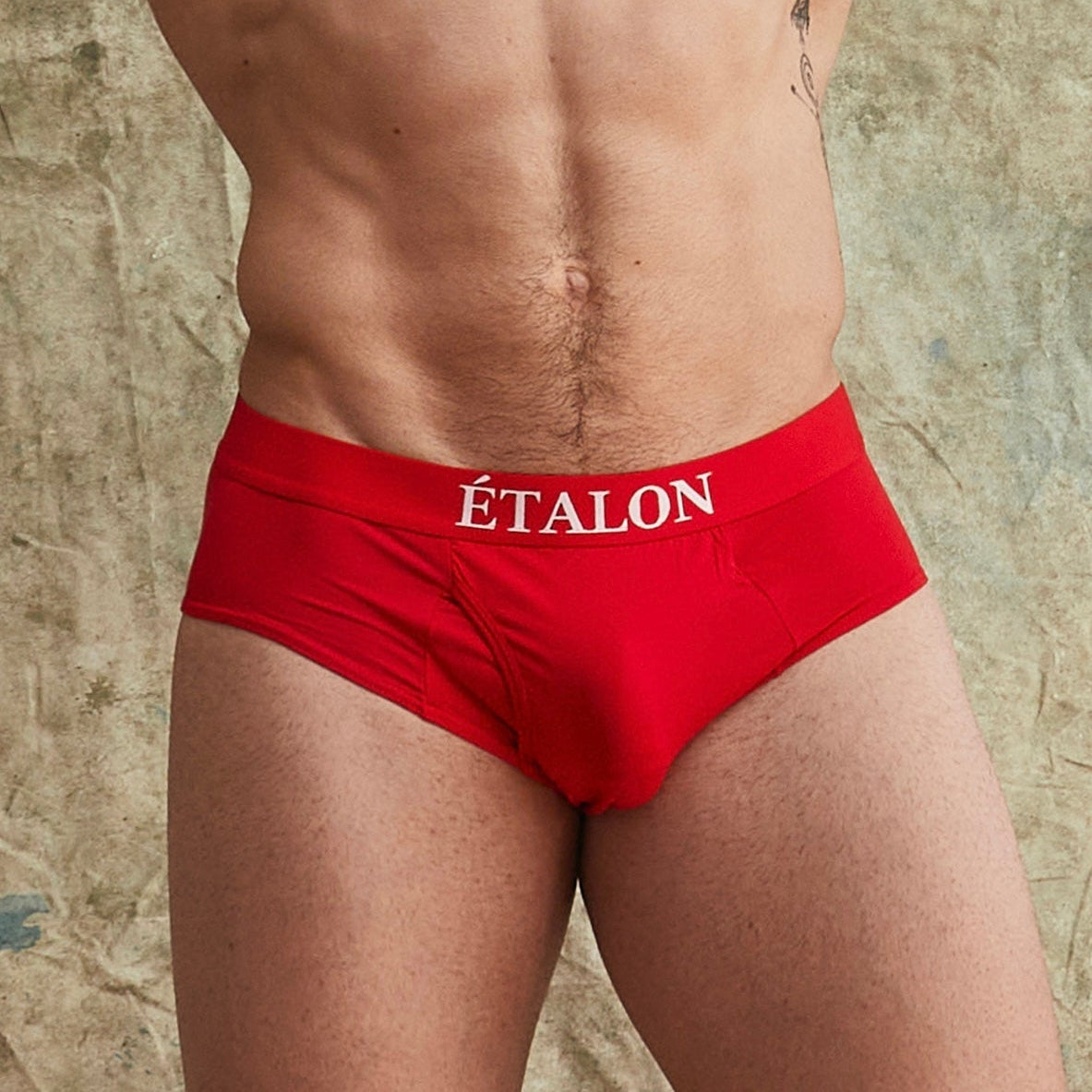 Étalon Signature Brief - mens briefs contrasting logo waistband, front view
