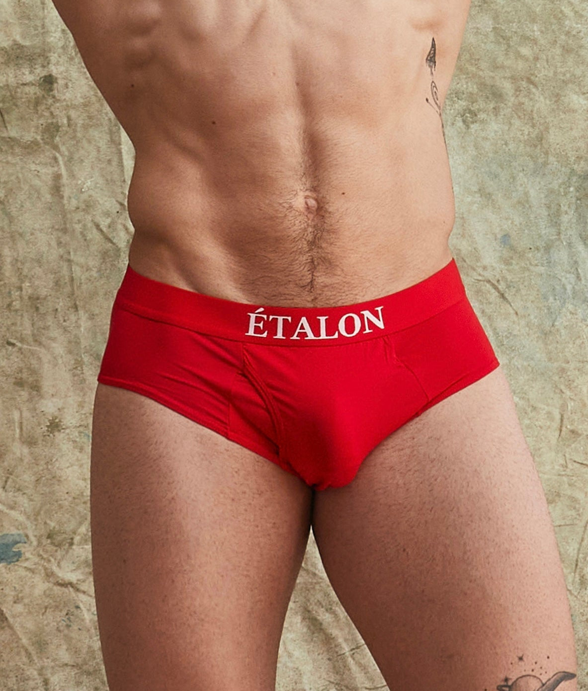Étalon Signature Brief - mens briefs contrasting logo waistband, front view