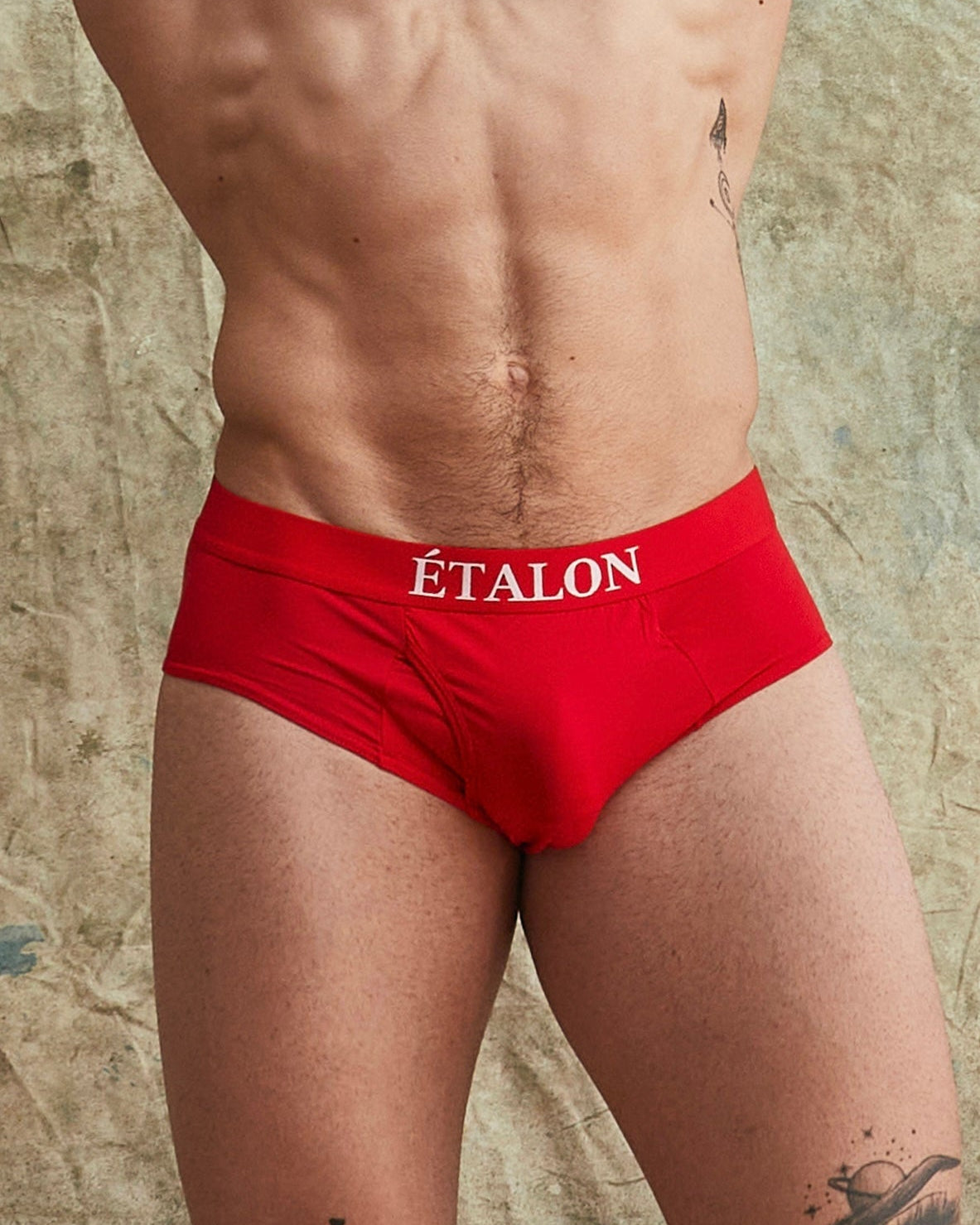 Étalon Signature Brief - mens briefs contrasting logo waistband, front view