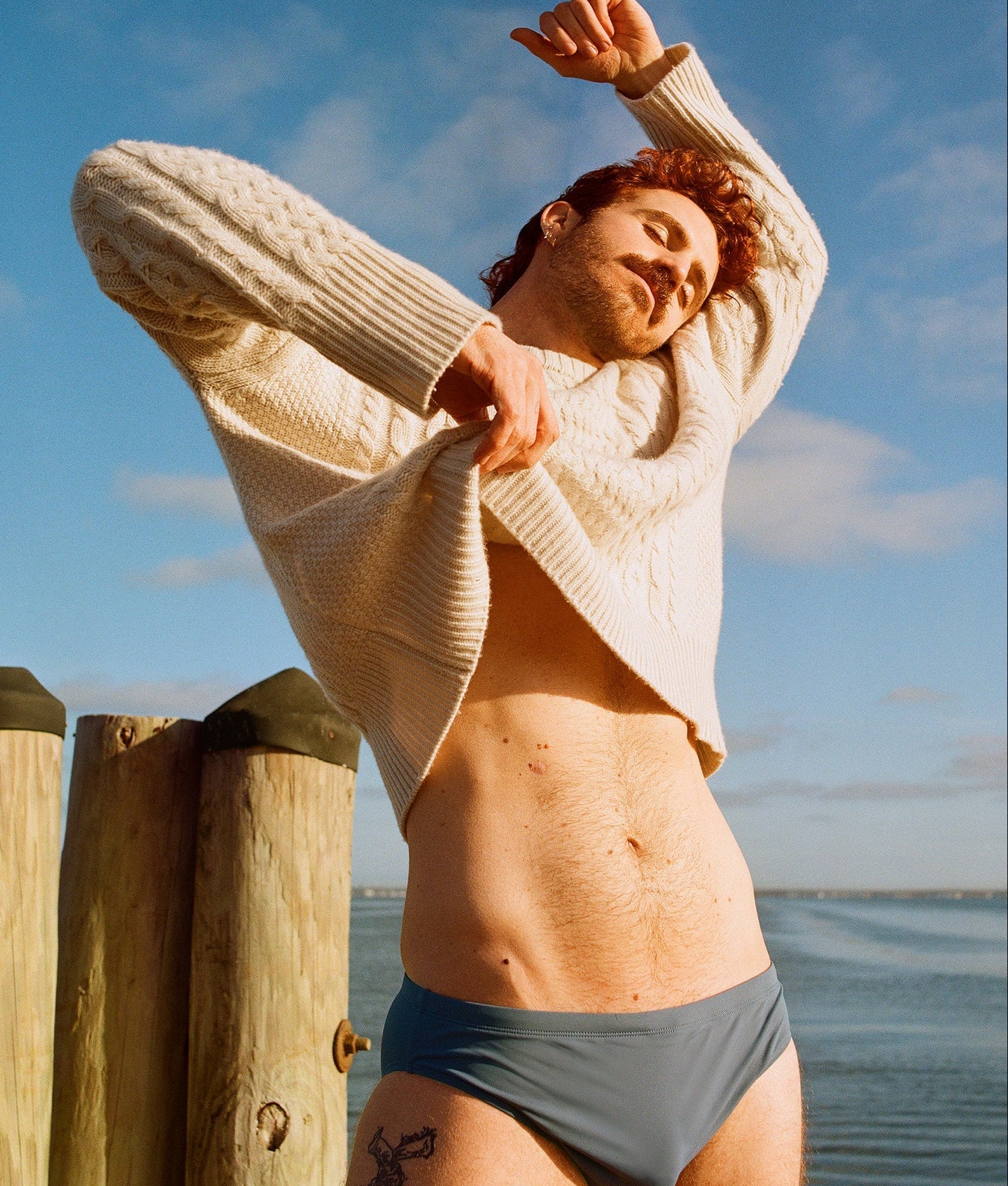 Sean & Val Classic Brief Pacific — men's swim brief lifestyle shot at beach or pool