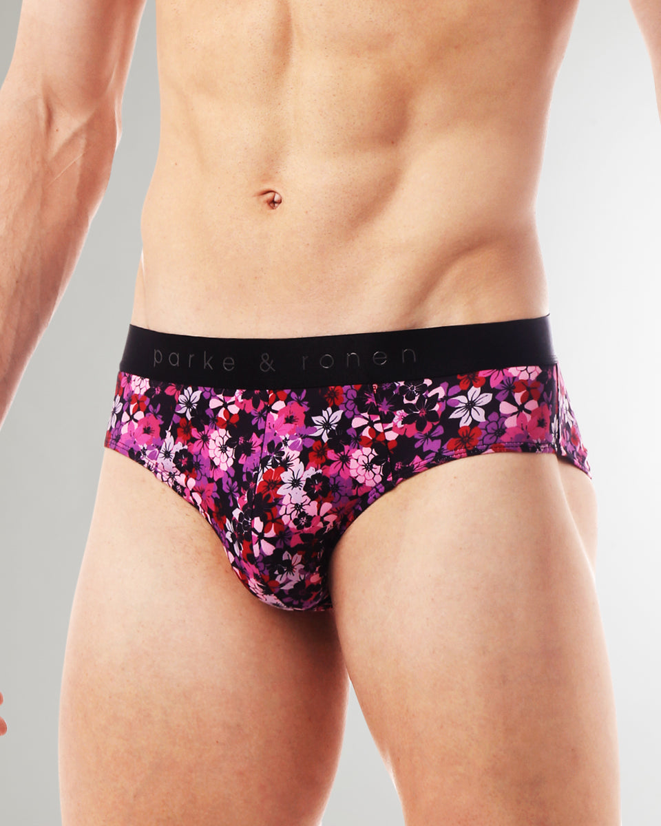 Parke & Ronen Printed Low-Rise Brief Parke & Ronen Printed Low-Rise Brief Camelia-black