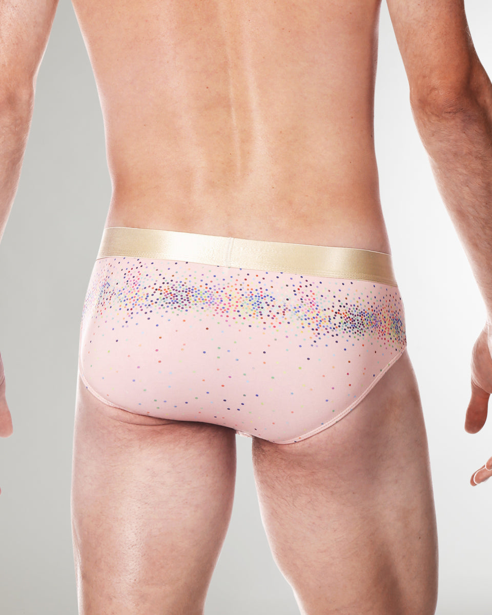 Parke & Ronen Printed Low-Rise Brief Champagne-sparkle