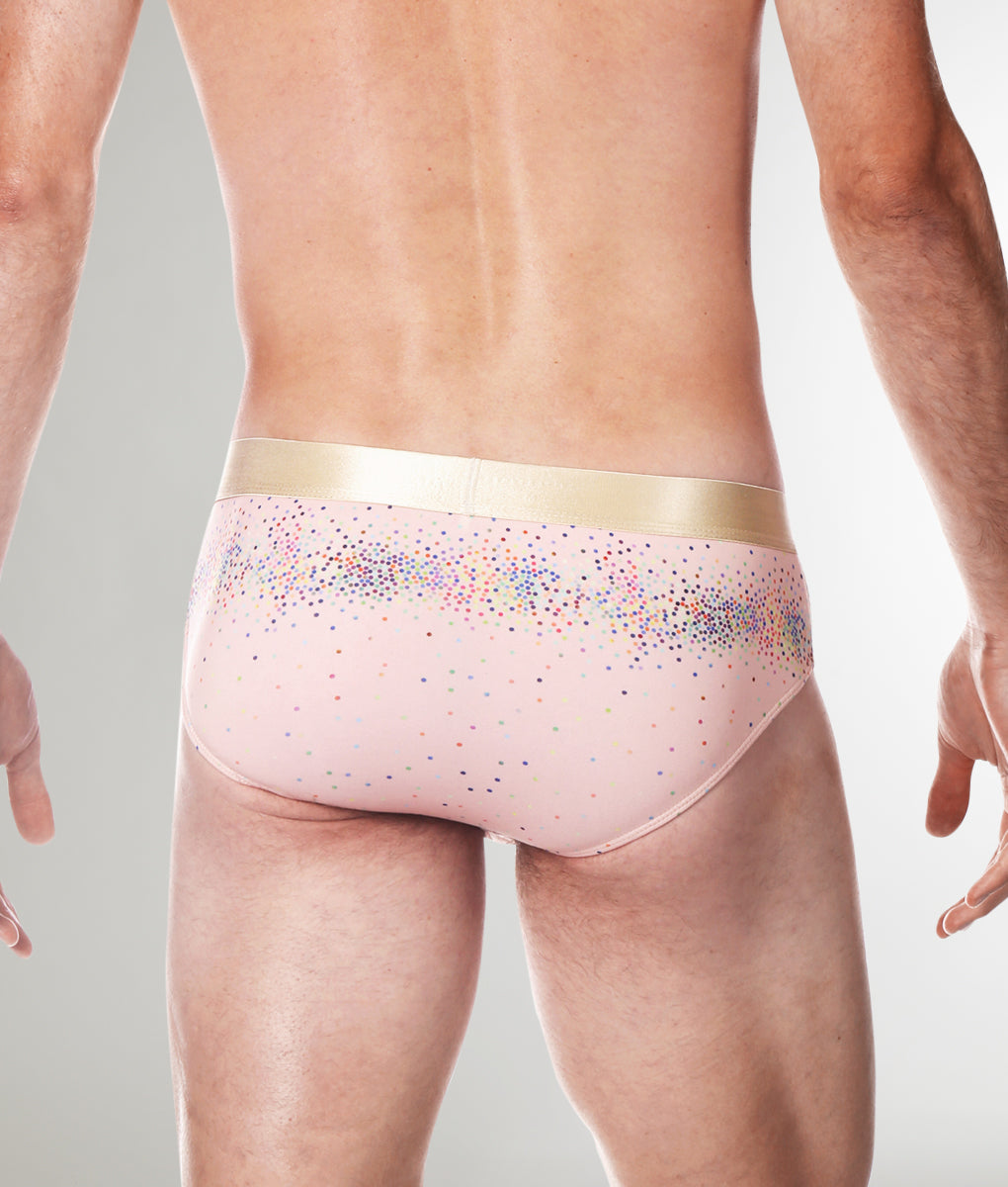 Parke & Ronen Printed Low-Rise Brief Champagne-sparkle