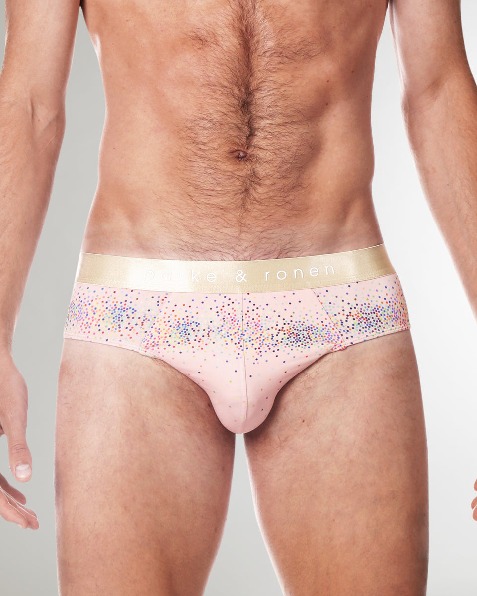 Parke & Ronen Printed Low-Rise Brief Champagne-sparkle