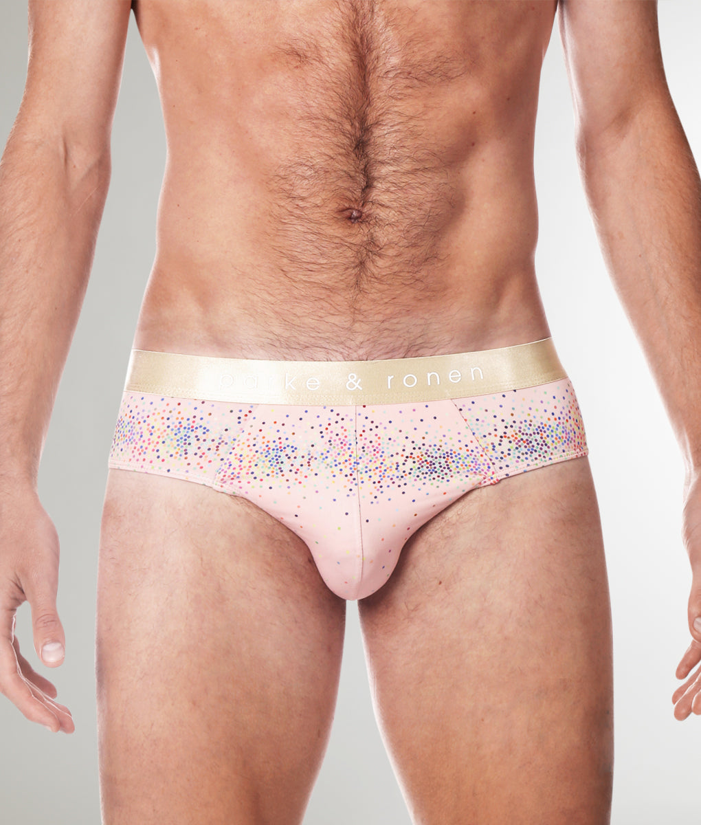 Parke & Ronen Printed Low-Rise Brief Champagne-sparkle