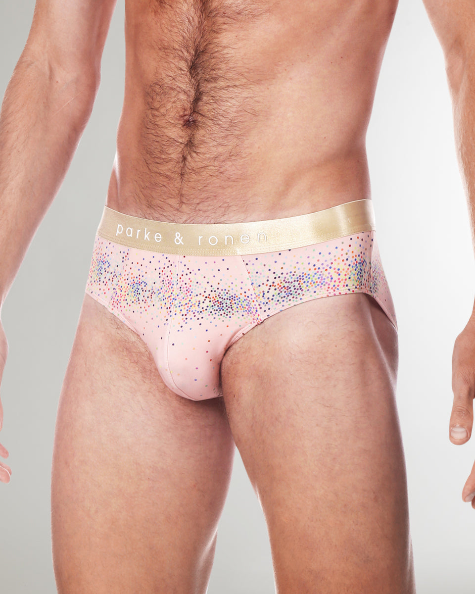 Parke & Ronen Printed Low-Rise Brief Champagne-sparkle