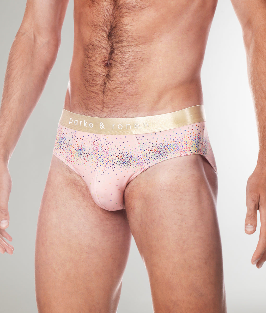 Parke & Ronen Printed Low-Rise Brief Champagne-sparkle