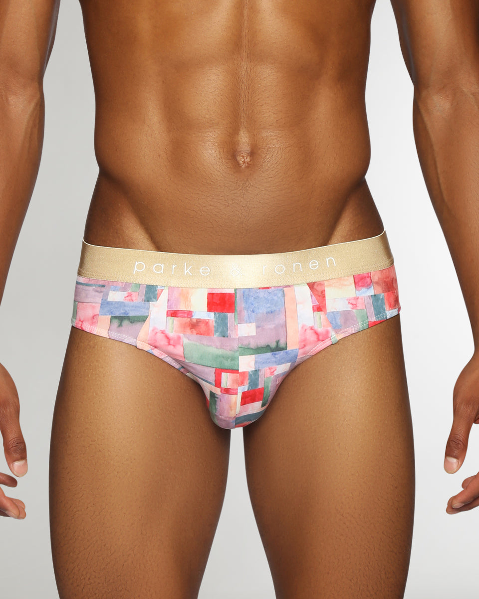 Parke & Ronen Printed Low-Rise Brief Cezanne-sunset