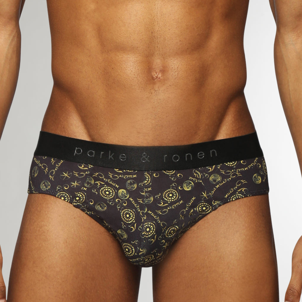 Parke & Ronen Printed Low-Rise Brief Parke & Ronen Printed Low-Rise Brief Roman-coins-black