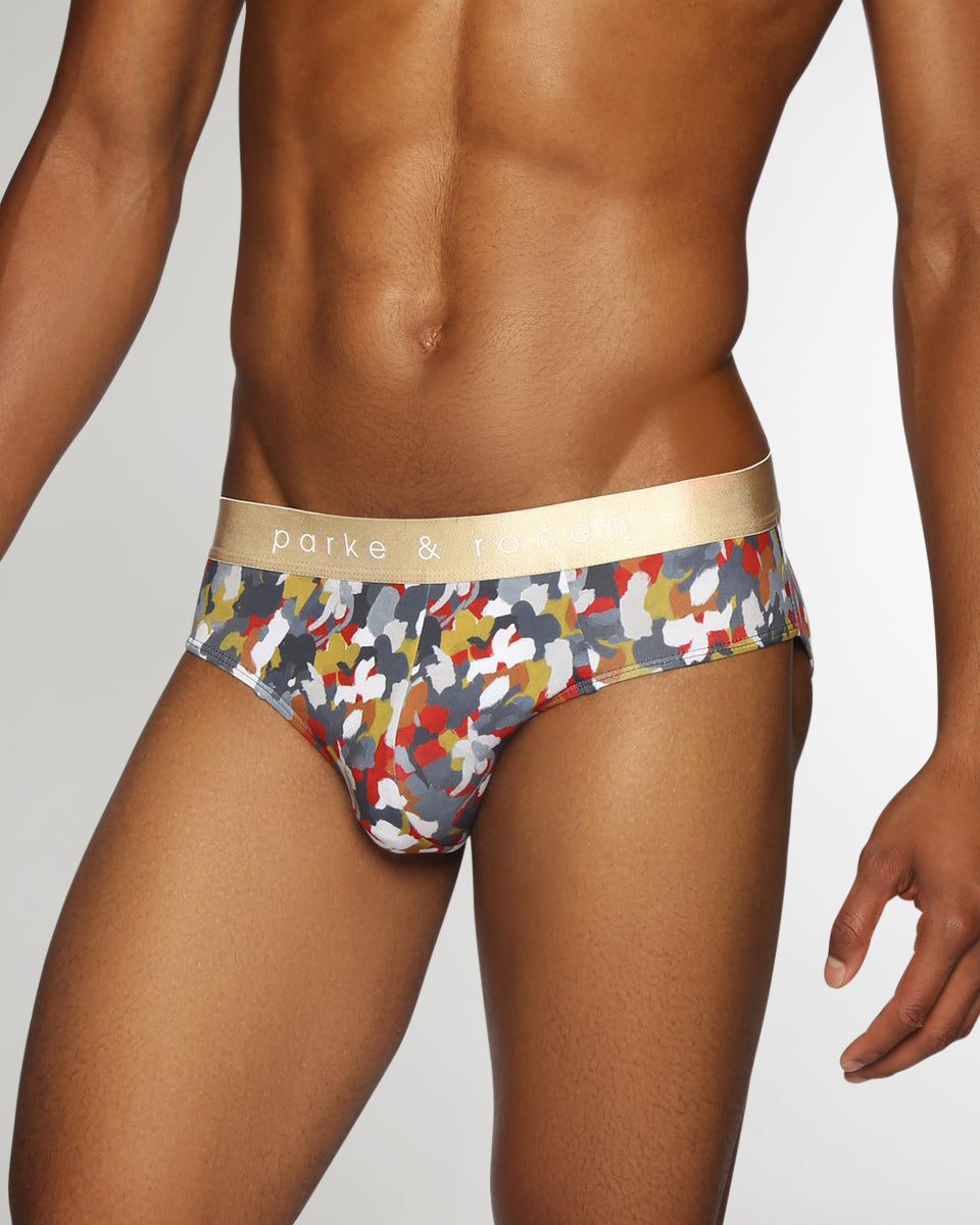 Parke & Ronen Printed Low-Rise Brief Woodland-autumn