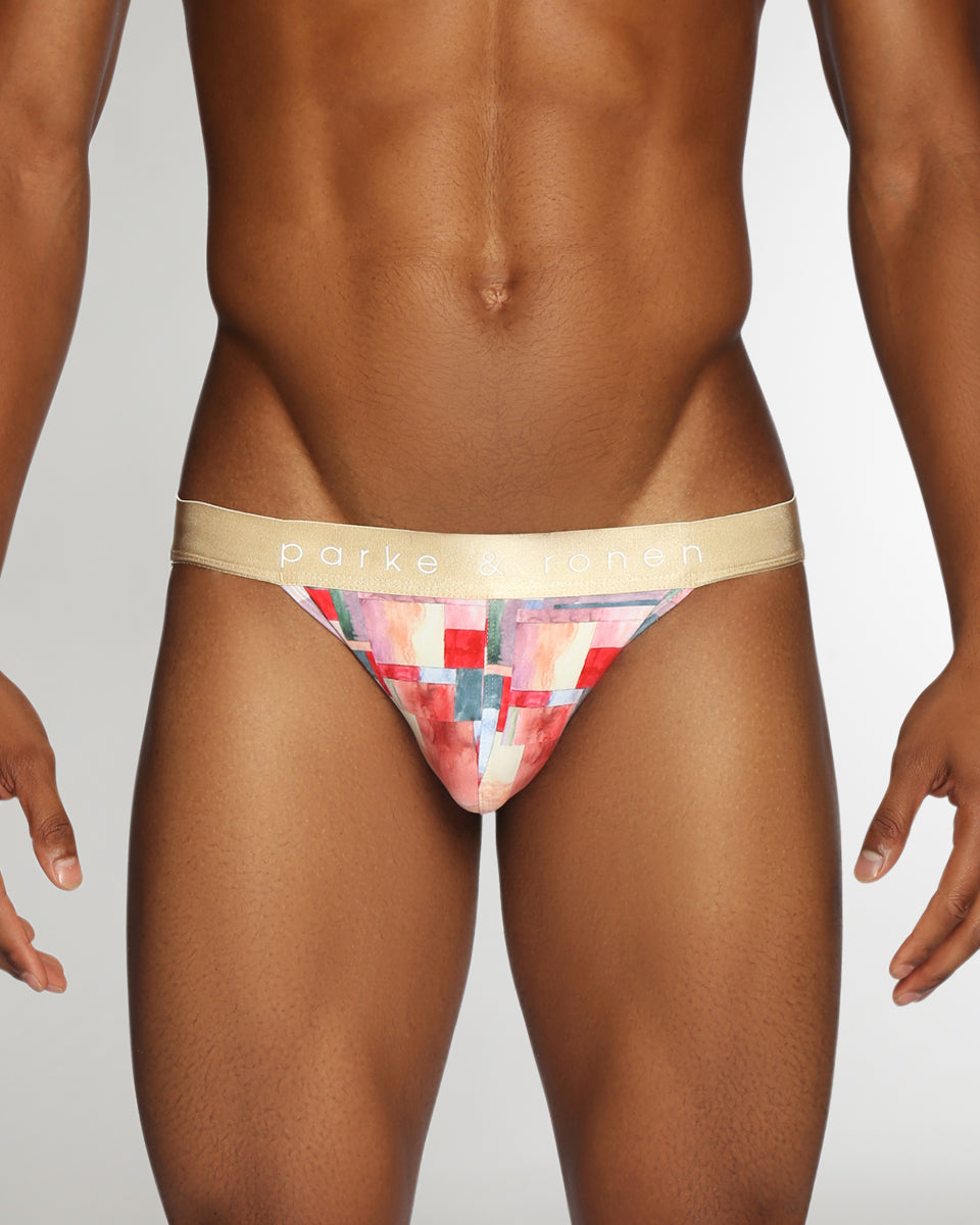 Parke & Ronen Printed Low-Rise Jockstrap Cezanne-sunset