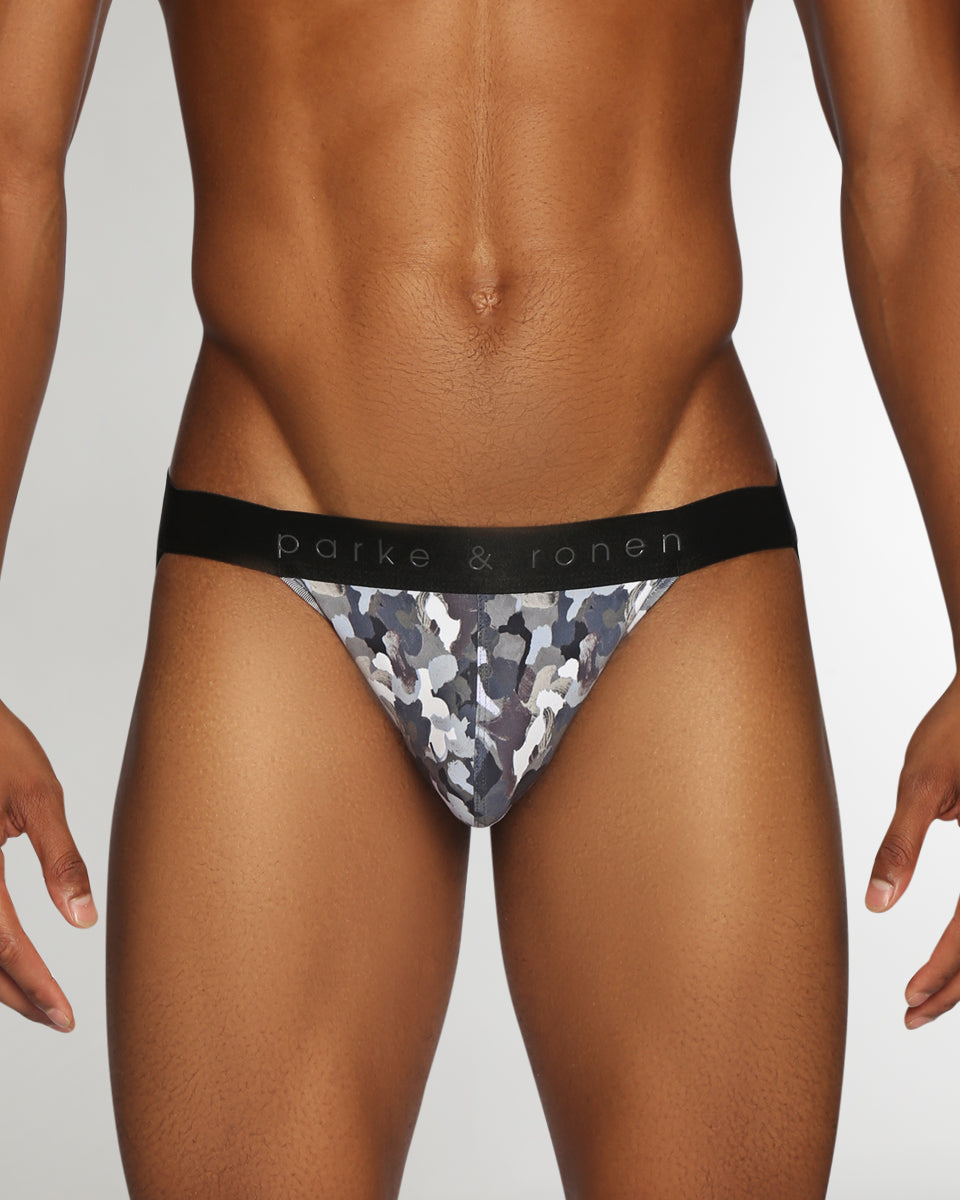 Parke & Ronen Printed Low-Rise Jockstrap Woodland-black