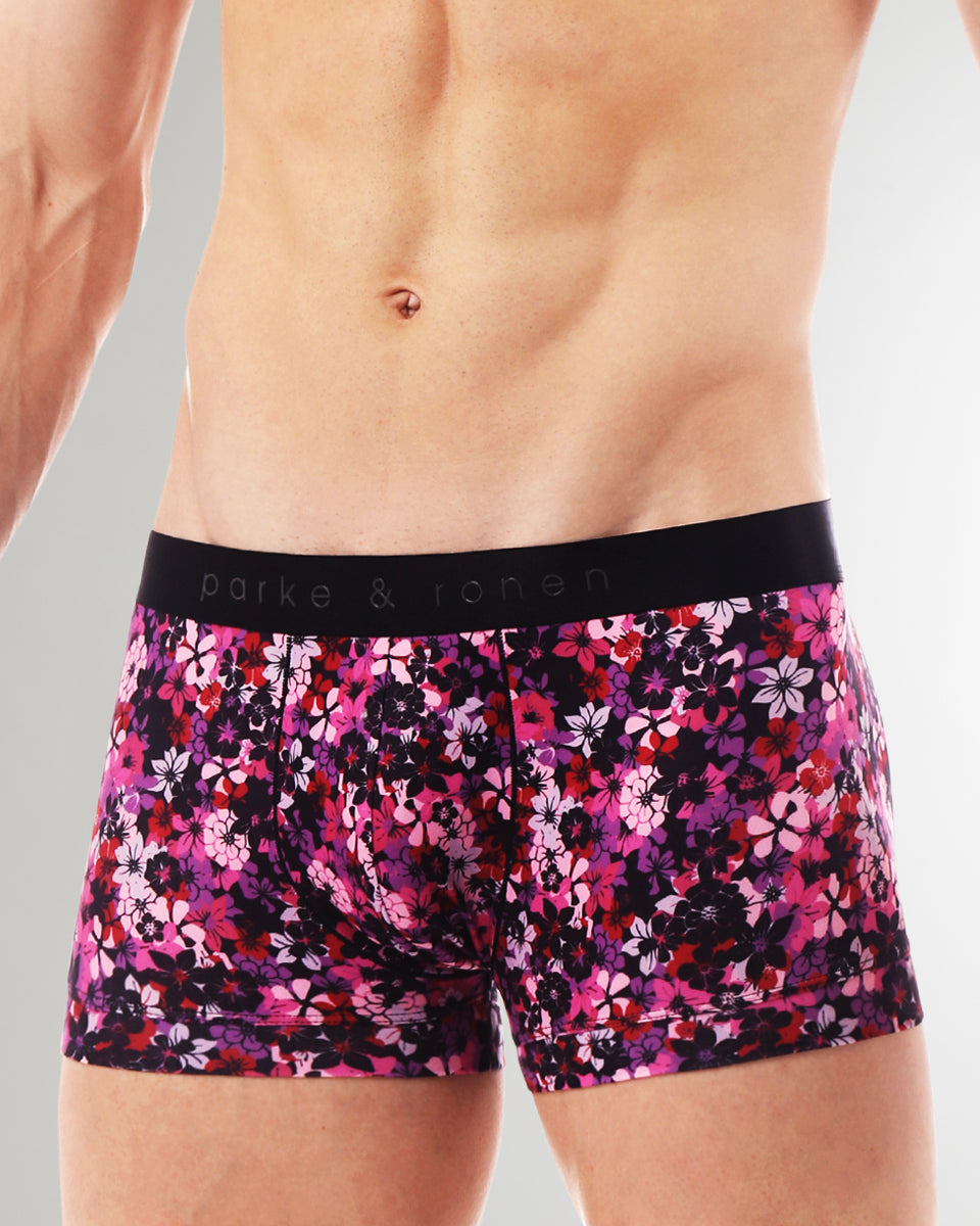Parke & Ronen Printed Low-Rise Trunk Parke & Ronen Printed Low-Rise Trunk Camelia-black