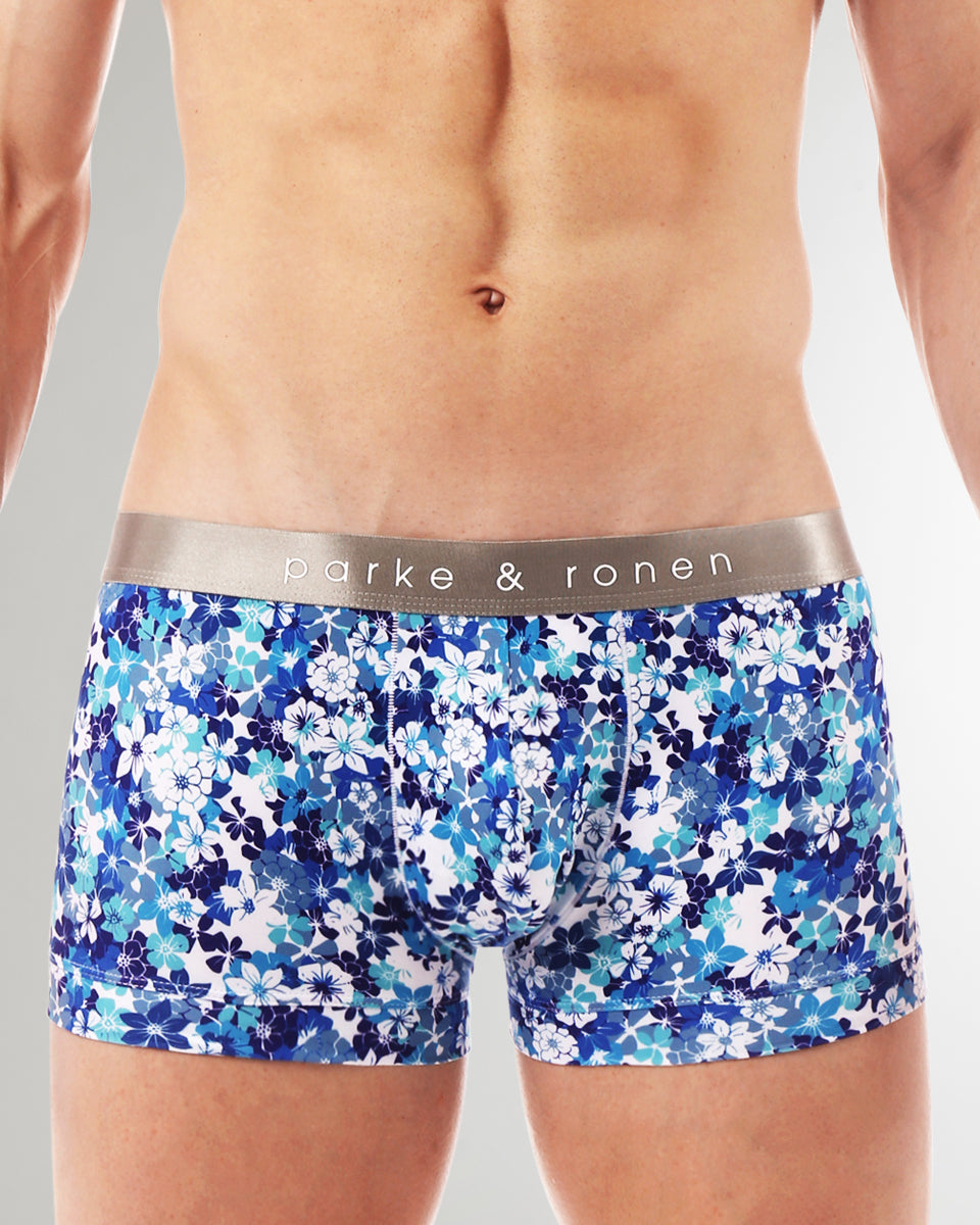 Parke & Ronen Printed Low-Rise Trunk Parke & Ronen Printed Low-Rise Trunk Camiela-blue