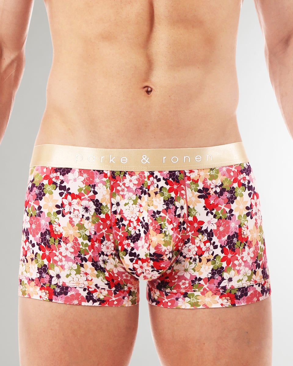 Parke & Ronen Printed Low-Rise Trunk Parke & Ronen Printed Low-Rise Trunk Camelia-pink