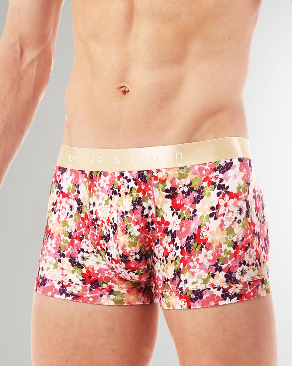 Parke & Ronen Printed Low-Rise Trunk Parke & Ronen Printed Low-Rise Trunk Camelia-pink