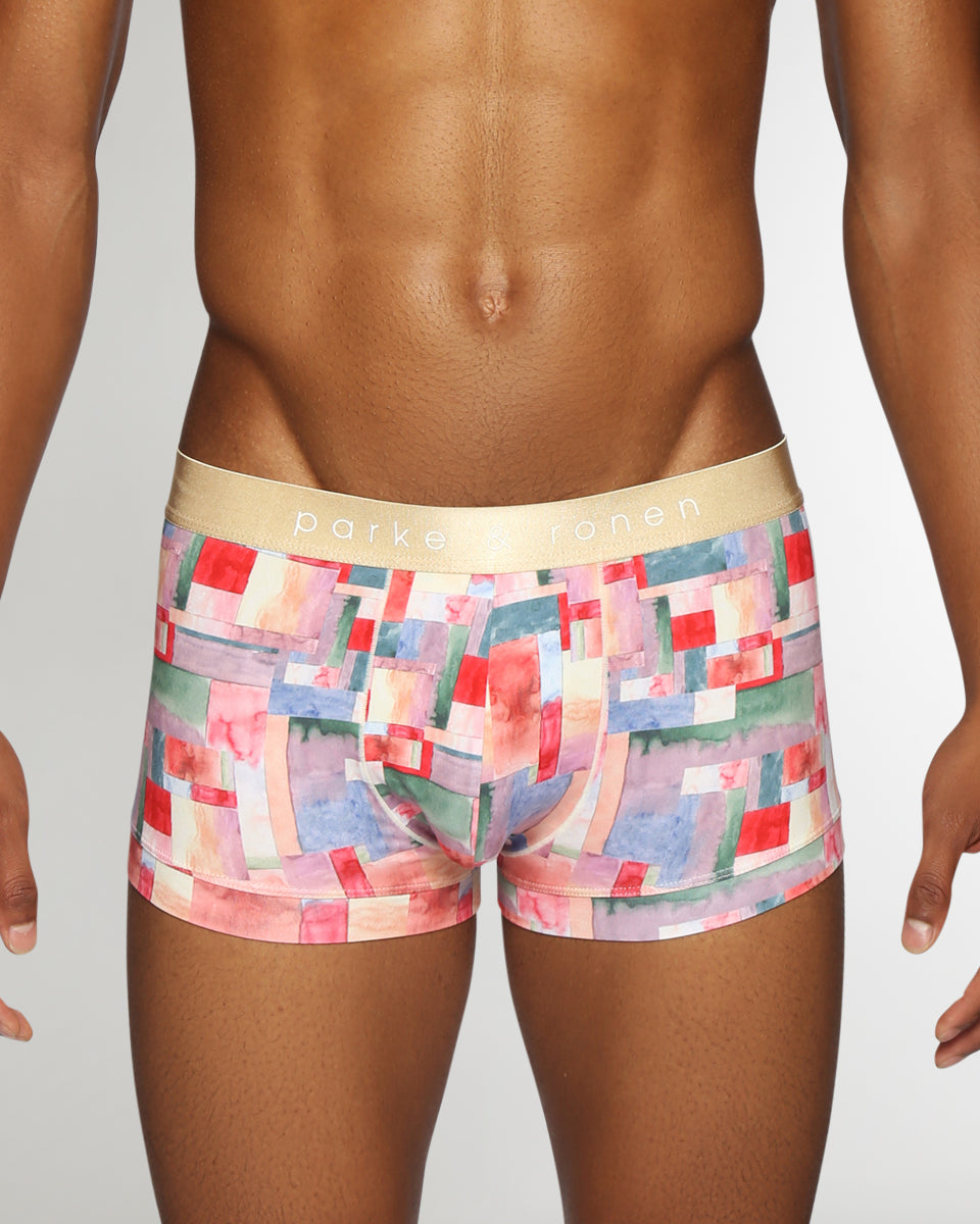 Parke & Ronen Printed Low-Rise Trunk Cezanne-sunset