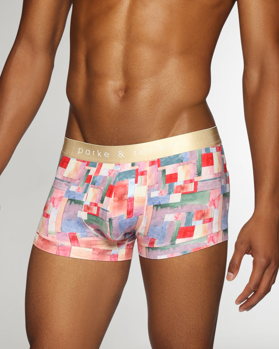 Parke & Ronen Printed Low-Rise Trunk Cezanne-sunset