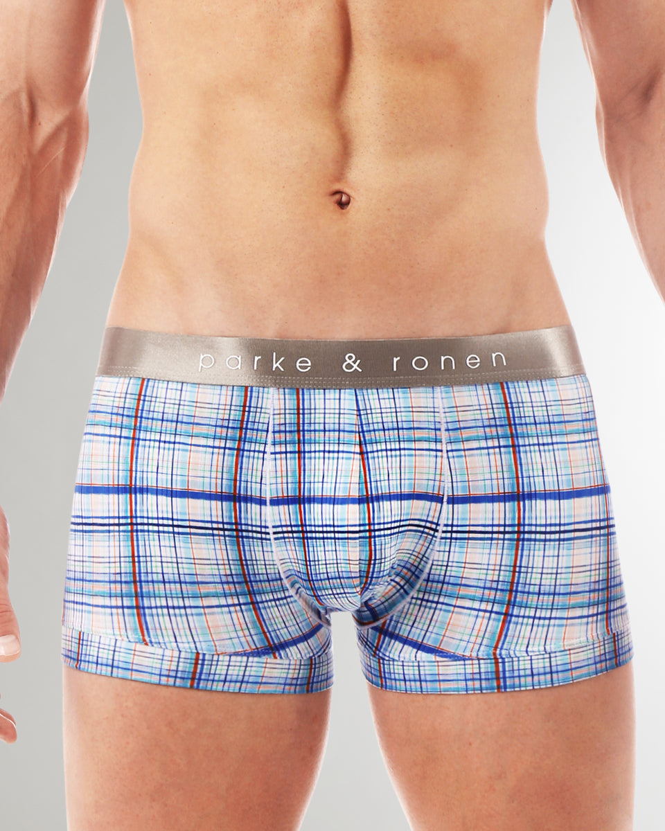 Parke & Ronen Printed Low-Rise Trunk Parke & Ronen Printed Low-Rise Trunk Hydrangea-cape-cod-plaid