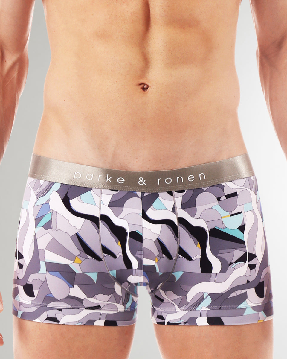 Parke & Ronen Printed Low-Rise Trunk Parke & Ronen Printed Low-Rise Trunk Jublee-silver