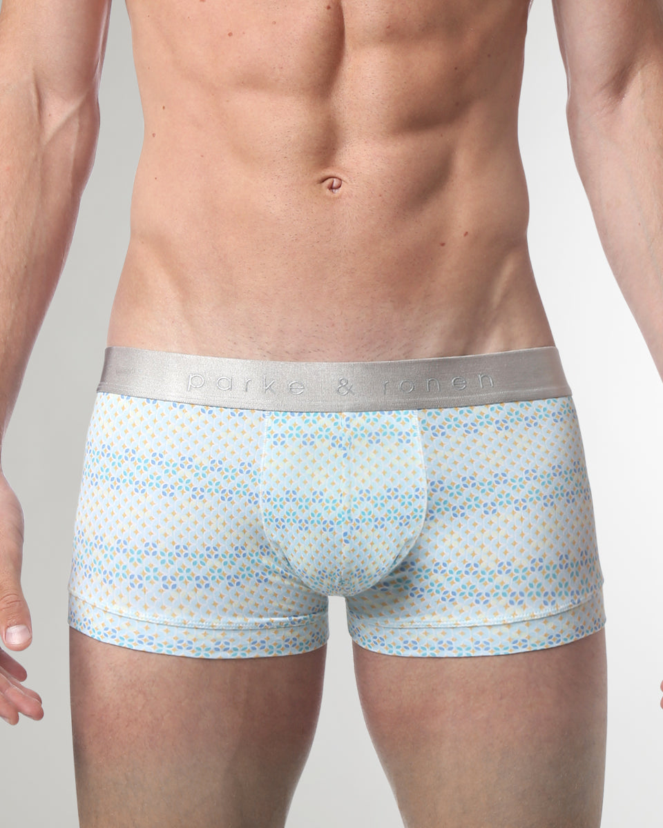 Parke & Ronen Printed Low-Rise Trunk Parke & Ronen Printed Low-Rise Trunk Sky-braniff