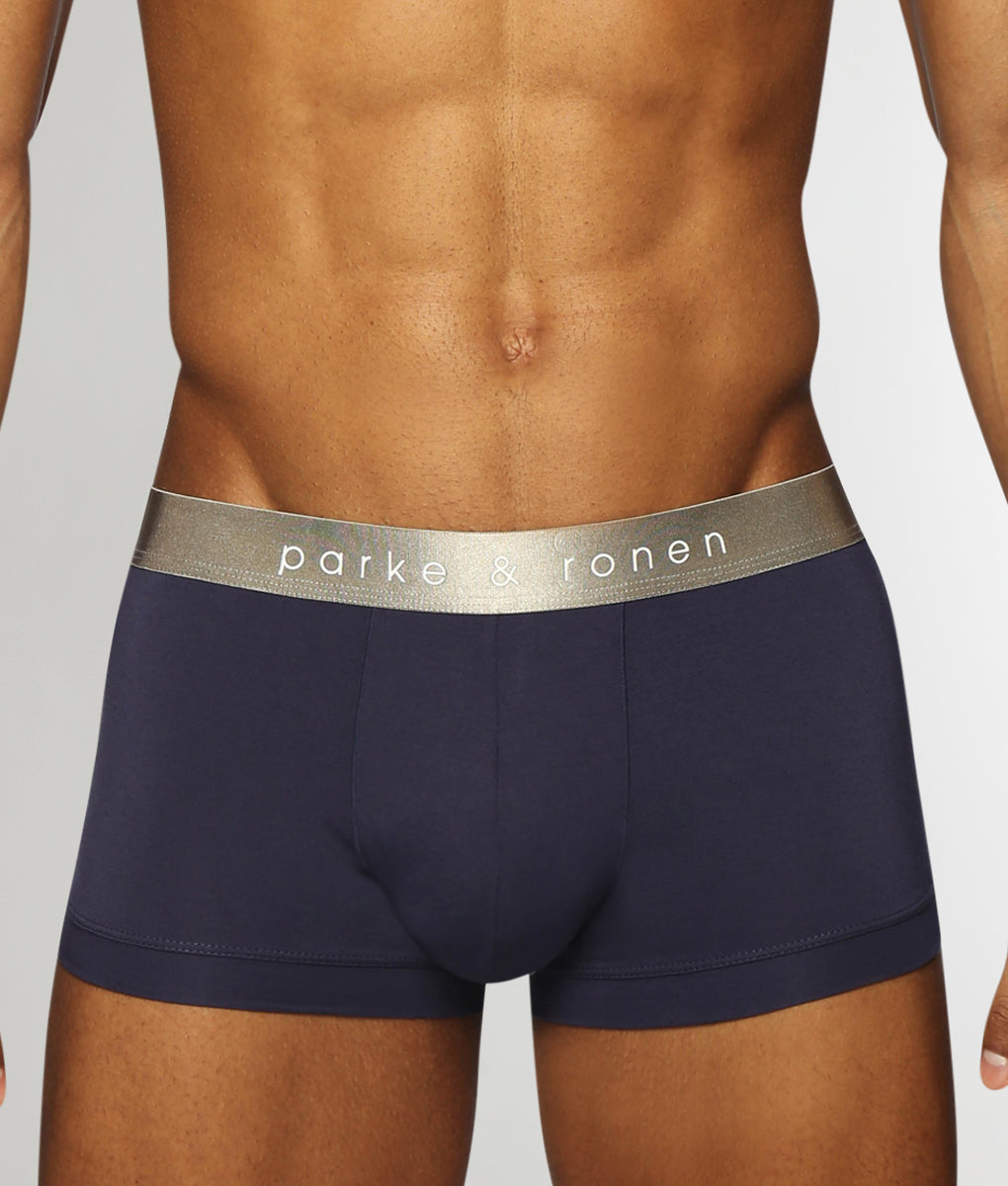 Parke & Ronen Solid Low-Rise Trunk Navy