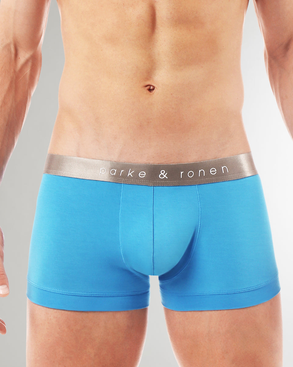 Parke & Ronen Solid Low-Rise Trunk Parke & Ronen Solid Low-Rise Trunk Turnisian-blue