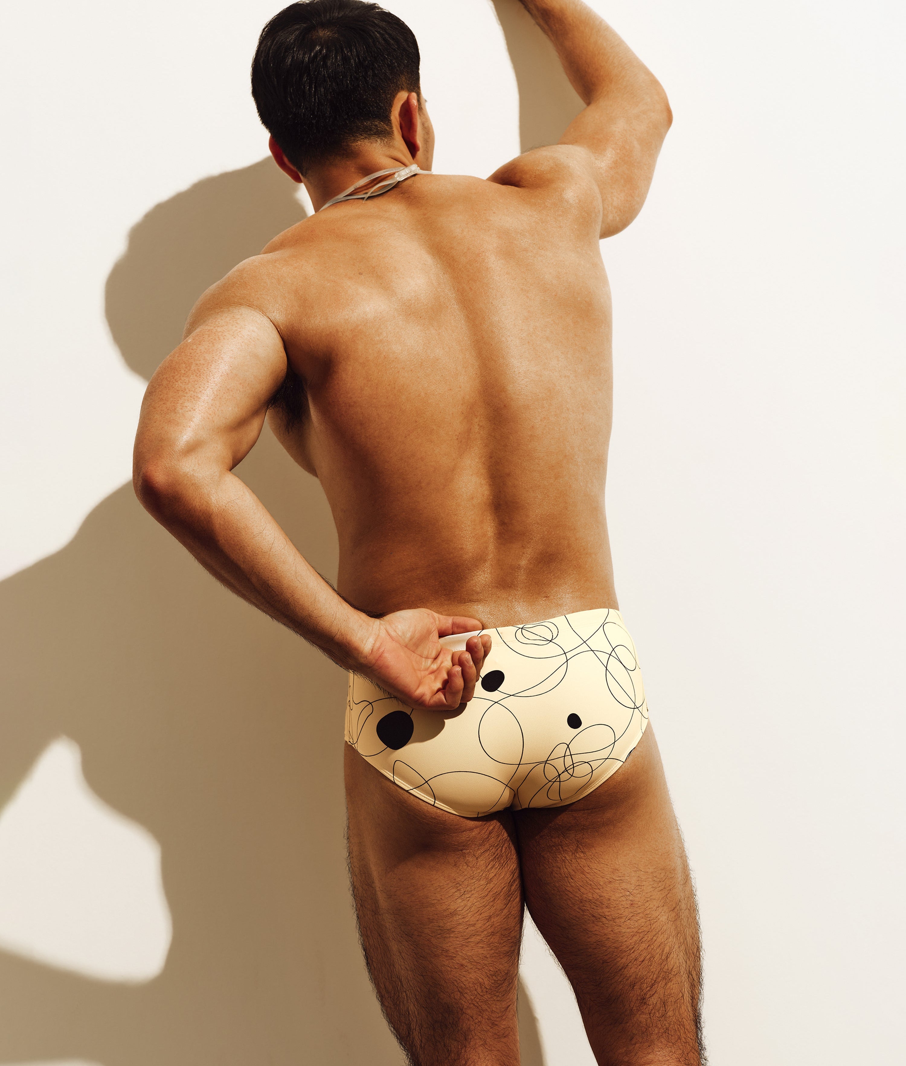 Reputation Sunga 02 Yellow Drawing — men's sunga brief on-model side and back view